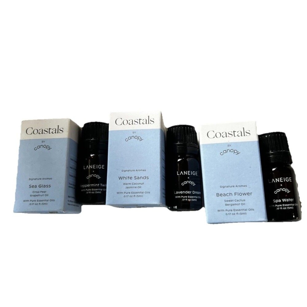 6 bottles Laneige & coastal by Canopy Essential Oils .17 oz 5 ml